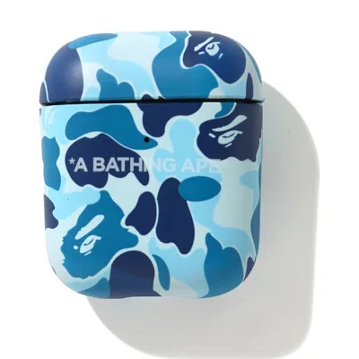 Pre-owned Bape Abc Camo Airpods Case In Blue