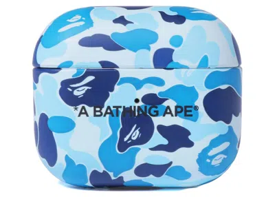 Pre-owned Bape Abc Camo Airpods Case (ss22) In Blue