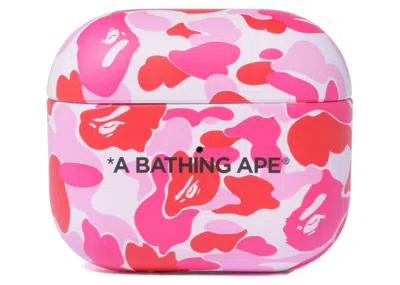 Pre-owned Bape Abc Camo Airpods Case (ss22) In Pink