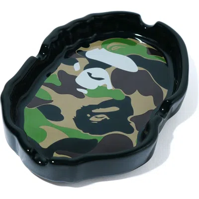 Pre-owned Bape Abc Camo Ape Head Ashtray In Black/green