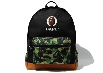 Pre-owned Bape Abc Camo Ape Head Day Pack In Green