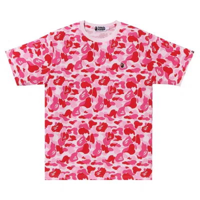 Pre-owned Bape Abc Camo Ape Head One Point Tee 'pink' | Men's Size L