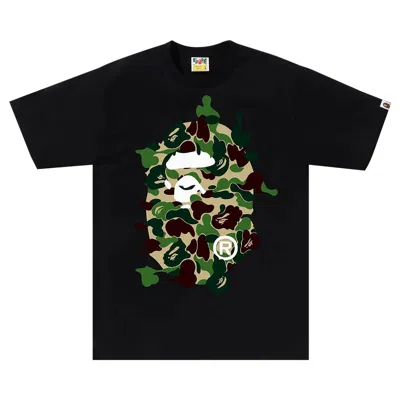 Pre-owned Bape Abc Camo Ape Head Tee 'black/green'