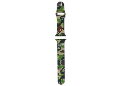 Pre-owned Bape Abc Camo Apple Watch Band (41/45mm) In Green