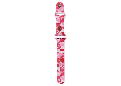 Pre-owned Bape Abc Camo Apple Watch Band (41/45mm) In Pink