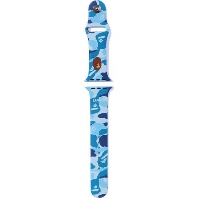 Pre-owned Bape Abc Camo Apple Watch Band Blue