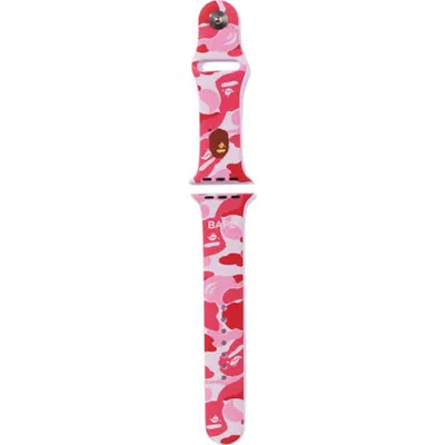 Pre-owned Bape Abc Camo Apple Watch Band Pink In Multi