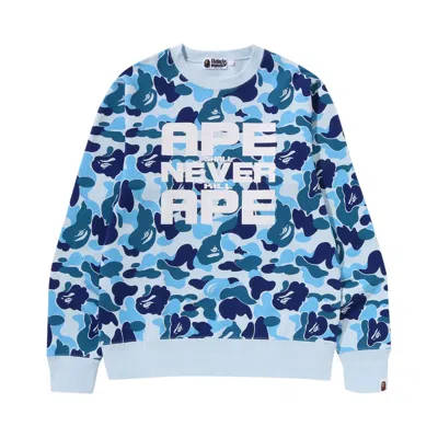 Pre-owned Bape Abc Camo Asnka Crewneck 'blue'