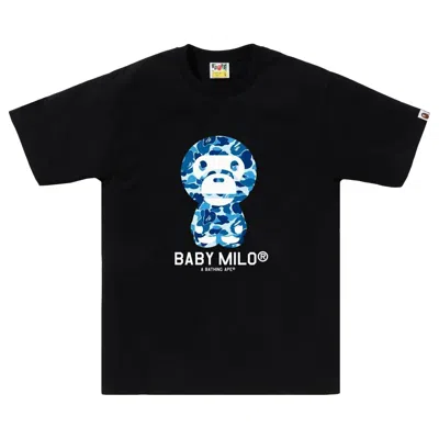 Pre-owned Bape Abc Camo Baby Milo Tee 'black/blue' | Men's Size L