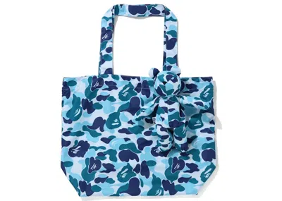 Pre-owned Bape Abc Camo Bear Eco S Bag In Blue