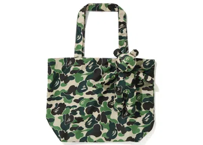 Pre-owned Bape Abc Camo Bear Eco S Bag In Green
