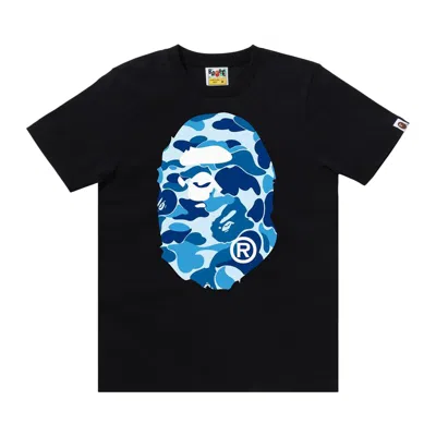Pre-owned Bape Abc Camo Big Ape Head Tee 'black/blue' | Men's Size M