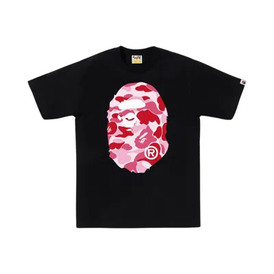 Pre-owned Bape Abc Camo Big Ape Head Tee 'black/pink' | Men's Size Xl