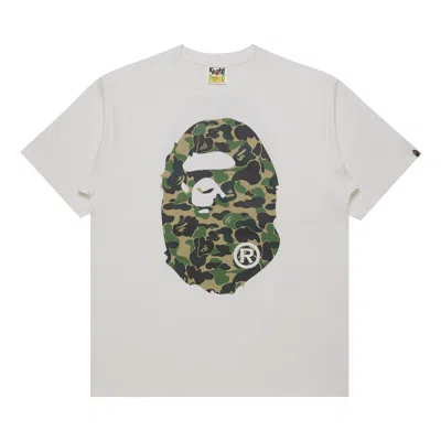 Pre-owned Bape Abc Camo Big Ape Head Tee 'white/green'