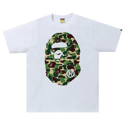 Pre-owned Bape Abc Camo Big Ape Head Tee 'white/green'