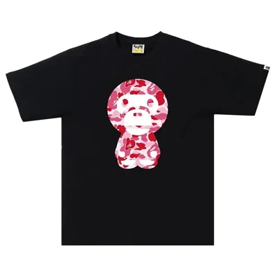 Pre-owned Bape Abc Camo Big Baby Milo Tee 'black/pink' | Men's Size Xl
