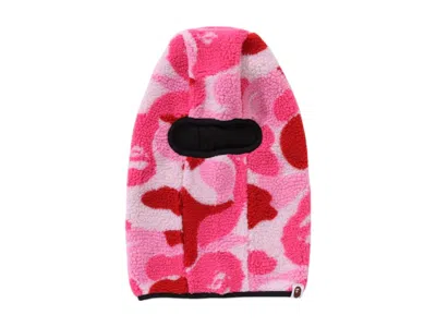 Pre-owned Bape Abc Camo Boa Fleece Balaclava In Pink