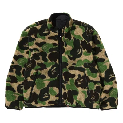Pre-owned Bape Abc Camo Boa Reversible Jacket 'green' | Men's Size L