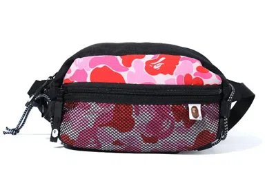 Pre-owned Bape Abc Camo Bungee Cord Waist Bag In Pink