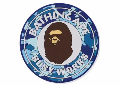 Pre-owned Bape Abc Camo Busy Works Rubber Coaster In Blue