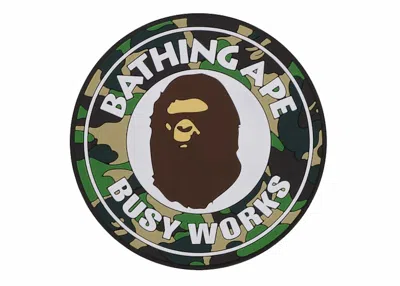 Pre-owned Bape Abc Camo Busy Works Rubber Coaster In Green