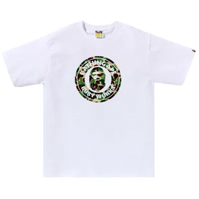 Pre-owned Bape Abc Camo Busy Works Tee 'white/green' | Men's Size S
