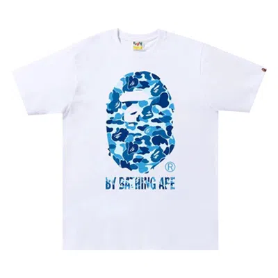 Pre-owned Bape Abc Camo By Bathing Ape Tee 'white/blue'