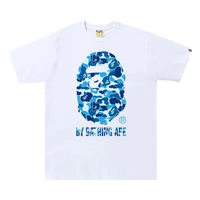 Pre-owned Bape Abc Camo By Bathing Ape Tee 'white/blue'