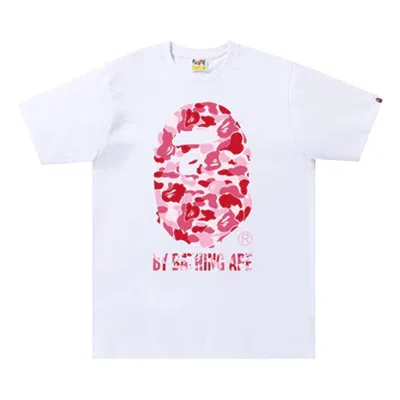 Pre-owned Bape Abc Camo By Bathing Ape Tee 'white/pink'