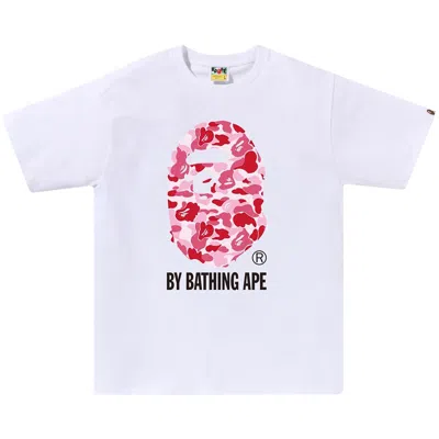 Pre-owned Bape Abc Camo By Bathing Ape Tee 'white/pink'