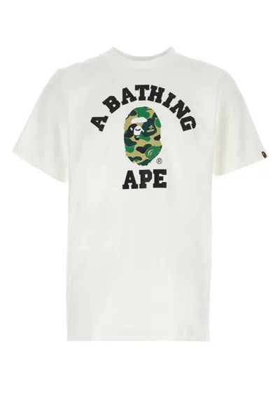 Bape Abc Camo Collage Cotton T-shirt In White