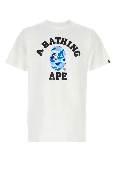 Bape Abc Camo Collage Cotton T-shirt In White