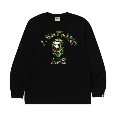 Pre-owned Bape Abc Camo College Long-sleeve Tee 'black/green' | Men's Size Xxl