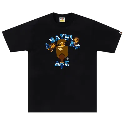 Pre-owned Bape Abc Camo College Milo Tee 'black/blue' | Men's Size Xl