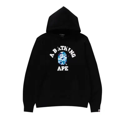 Pre-owned Bape Abc Camo College Organic Pullover Hoodie 'black/blue'