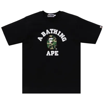 Pre-owned Bape Abc Camo College Organic Tee 'black/green'