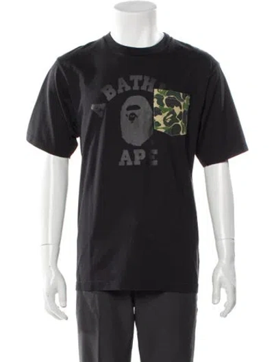 Pre-owned Bape Abc Camo College Pocket Graphic Print T-shirt In Gray