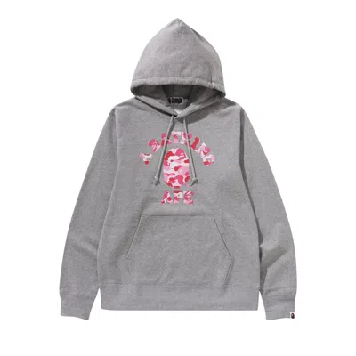 Pre-owned Bape Abc Camo College Pullover Hoodie 'grey' In Gray