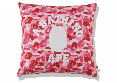 Pre-owned Bape Abc Camo College Square Cushion In Pink