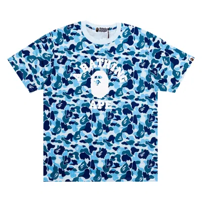 Pre-owned Bape Abc Camo College T-shirt 'blue'