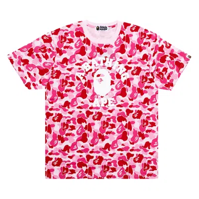 Pre-owned Bape Abc Camo College T-shirt 'pink'