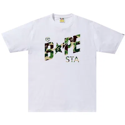 Pre-owned Bape Abc Camo College T-shirt 'white/green' | Men's Size Xxl