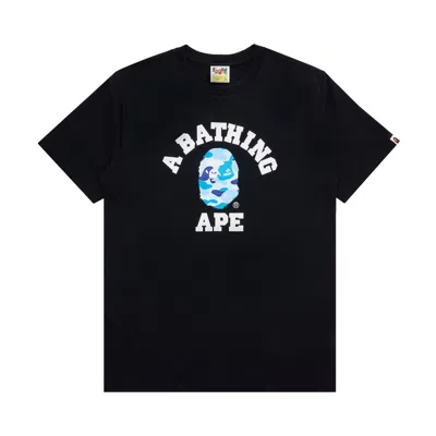 Pre-owned Bape Abc Camo College Tee 'black Blue' | Men's Size Xxl