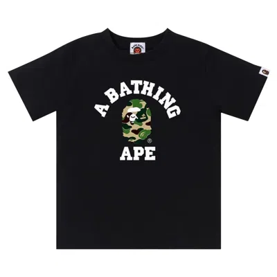 Pre-owned Bape Abc Camo College Tee 'black Green' | Kid's Size 130