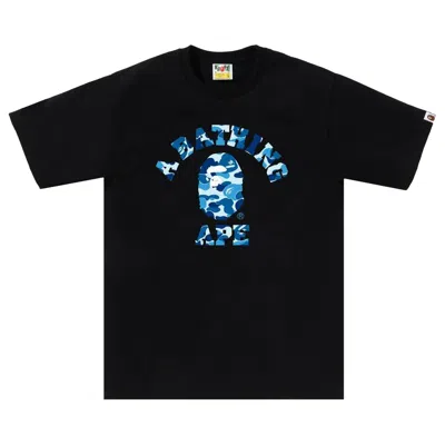Pre-owned Bape Abc Camo College Tee 'black/blue'