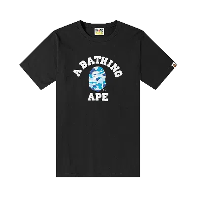Pre-owned Bape Abc Camo College Tee 'black/blue'