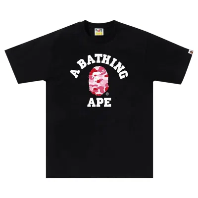 Pre-owned Bape Abc Camo College Tee 'black/pink'