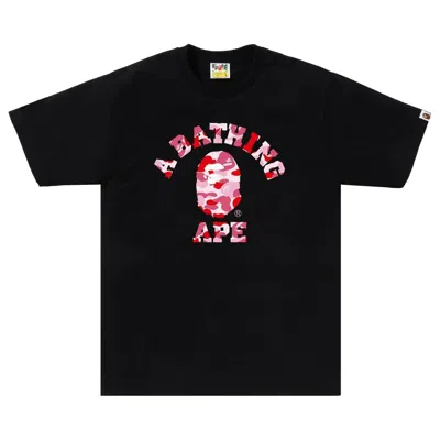 Pre-owned Bape Abc Camo College Tee 'black/pink'
