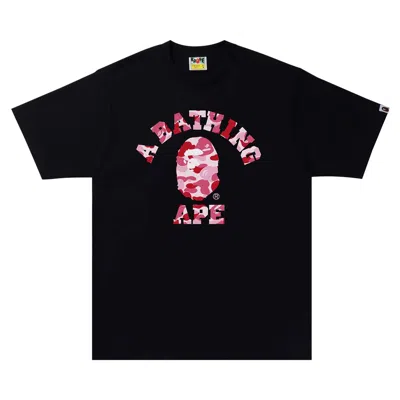 Pre-owned Bape Abc Camo College Tee 'black/pink'