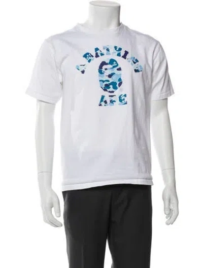 Pre-owned Bape Abc Camo College Tee Graphic Print T-shirt In White